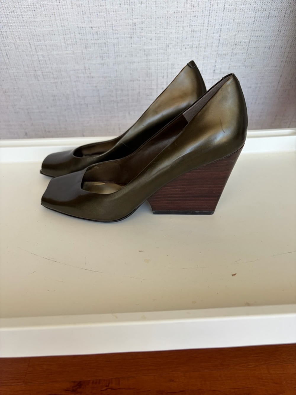 Nine West Dark Brown Open-Toe Pumps